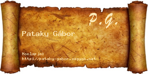 Pataky Gábor névjegykártya