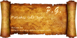 Pataky Gábor névjegykártya
